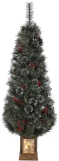 Kunstkerstboom met rode bessen en dennenappels - 137 cm