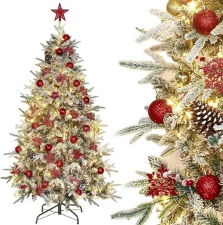 Kunstkerstboom met sneeuw - 150 cm