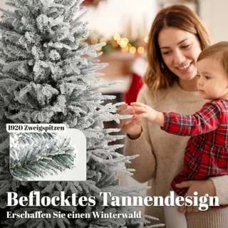 Kunstkerstboom met sneeuw 180 cm