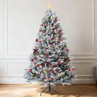 Kunstkerstboom met sneeuw 210 cm