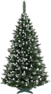 Kunstkerstboom met sneeuw en dennenappels 150 cm