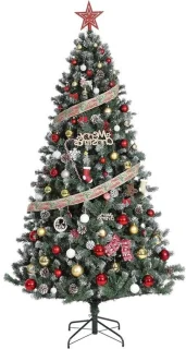 Kunstkerstboom met sneeuweffect - 270 cm - Groen met wit