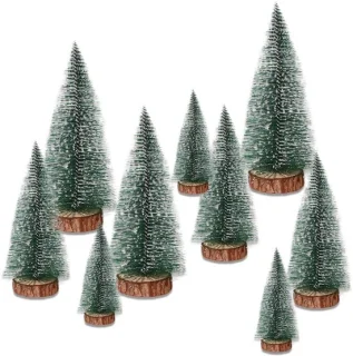 Kunstkerstboom met sneeuweffect, 9 stuks, 3 maten