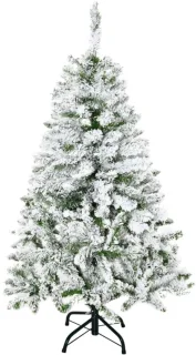 Kunstkerstboom met sneeuweffect in groen en wit