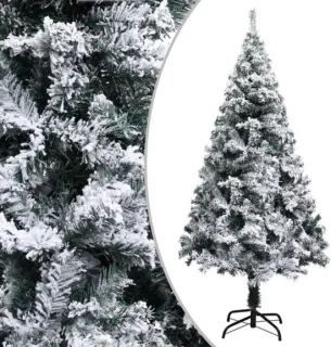 Kunstkerstboom met sneeuwvlokjes groen PVC