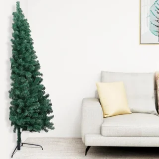 Kunstkerstboom met standaard - halve boom - 180 cm groen