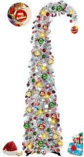Kunstkerstboom met verlichting, 1,5 m, goud