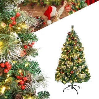 Kunstkerstboom met verlichting - 150 cm, groen
