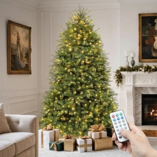 Kunstkerstboom met verlichting 18 m groen