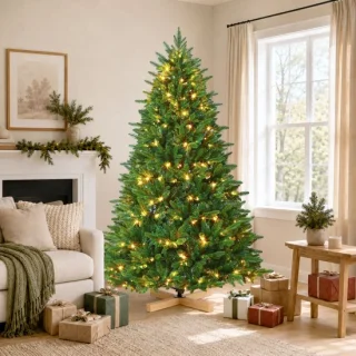 Kunstkerstboom met verlichting 180 cm PE/PVC
