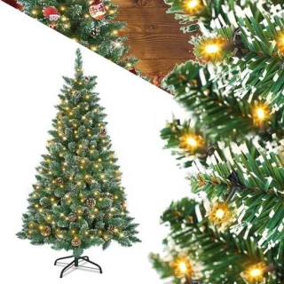 Kunstkerstboom met verlichting 210 cm groen