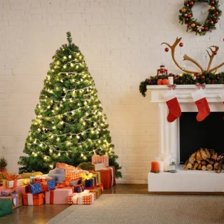 Kunstkerstboom met verlichting 210 cm