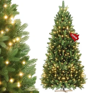 Kunstkerstboom met verlichting 225 cm