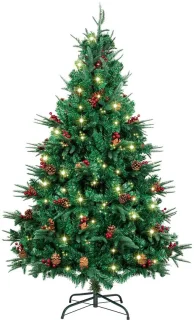 Kunstkerstboom met verlichting, groen, 180 cm