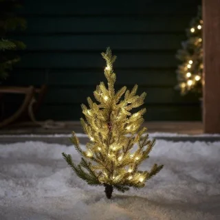 Kunstkerstboom met verlichting mini 60 cm groen