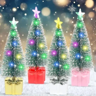 Kunstkerstboom met verlichting, set van 4 stuks