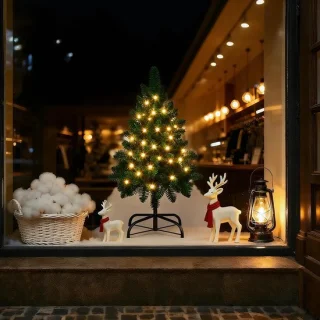 Kunstkerstboom met verlichting