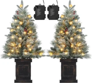 Kunstkerstboom met vintage basis, 90 cm