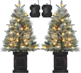 Kunstkerstboom met vintage basis, 90 cm