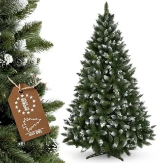 Kunstkerstboom met zilveren decoratie 180 cm groen