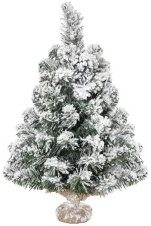 Kunstkerstboom mini 60 cm met sneeuw