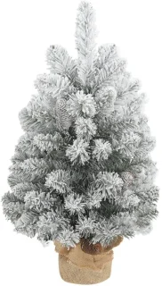 Kunstkerstboom mini 60 cm met sneeuw