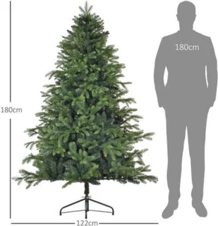 Kunstkerstboom nepspar 183 cm met metalen voet