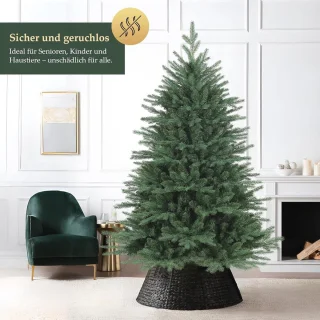Kunstkerstboom Nordmann 120 cm met houten standaard