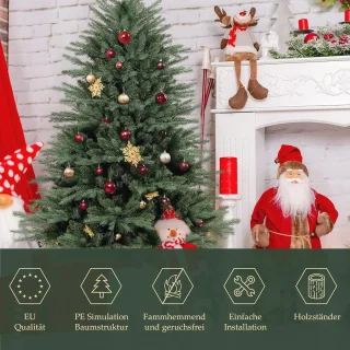 Kunstkerstboom Nordmann 120 cm met houten standaard