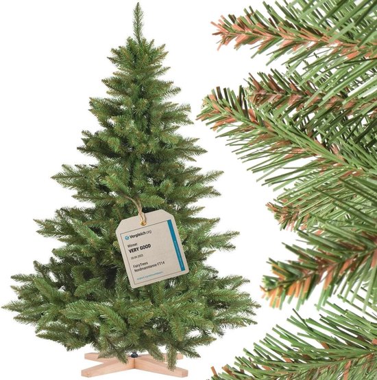 Kunstkerstboom Nordmann 150 cm met Houten Standaard