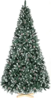 Kunstkerstboom nordmann 180 cm met houten voet