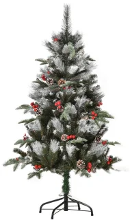 Kunstkerstboom Ø60 × 120 cm met dennenappels en bessen groen