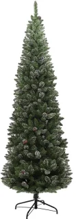 Kunstkerstboom Ø80 × 225 cm besneeuwde look met dennenappels
