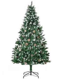 Kunstkerstboom Ø90 × 180 cm met dennenappels groen