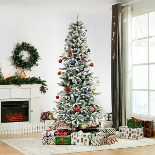 Kunstkerstboom Ø95 × 210 cm groen/wit