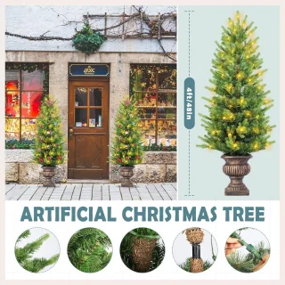 Kunstkerstboom op pot