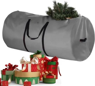 Kunstkerstboom opbergtas - 76x152 cm - grijs