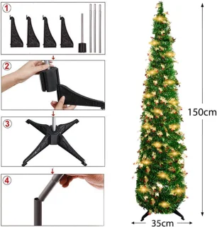 Kunstkerstboom Pop 150 cm Donkergroen
