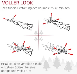 Kunstkerstboom Potlooddennen 225 cm Ø68 cm
