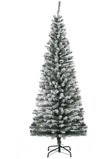 Kunstkerstboom potlooddennenvorm 1,8m met sneeuw