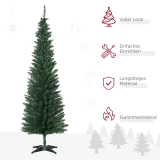 Kunstkerstboom potloodvormig 180 cm groen met standaard