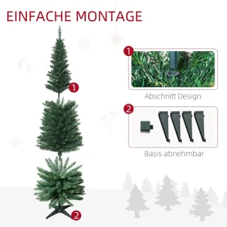 Kunstkerstboom potloodvormig 180 cm groen met standaard