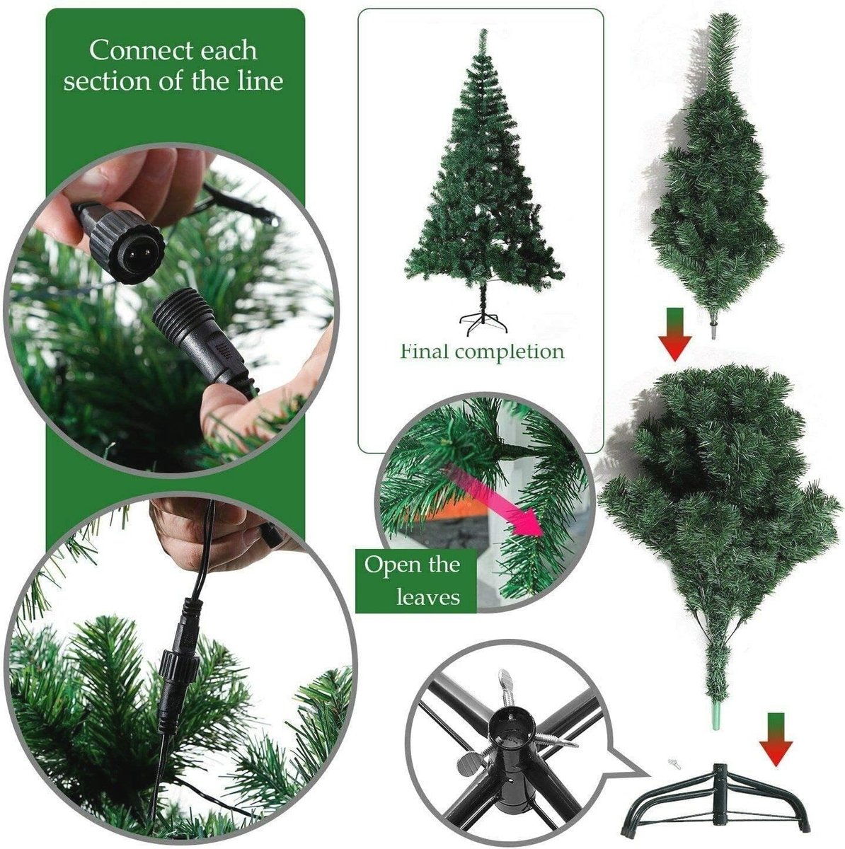 Kunstkerstboom Pre-Verlicht LED Diverse Hoogtes