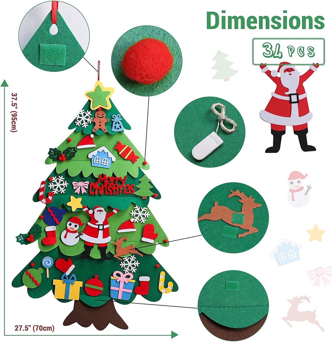 Kunstkerstboom Premium 3x3x3 cm