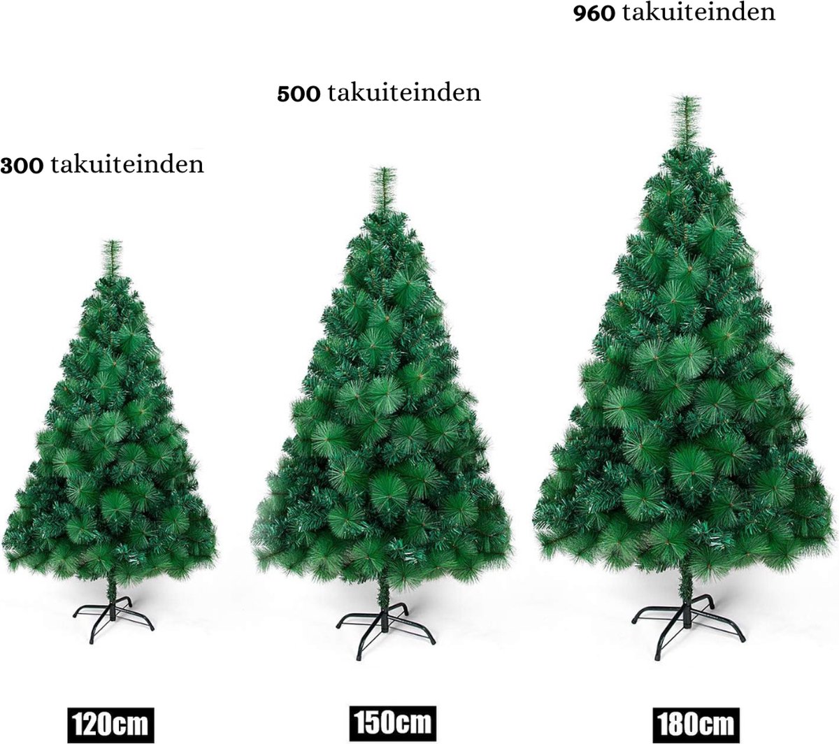 Kunstkerstboom PVC 180 cm met metalen standaard groen