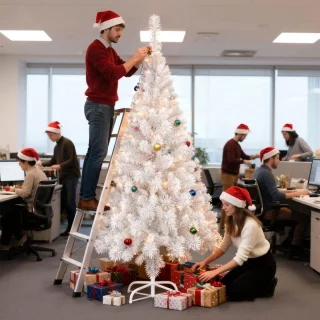 Kunstkerstboom PVC 240 cm wit