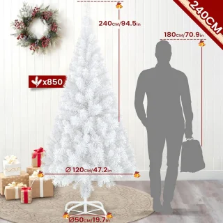 Kunstkerstboom PVC 240 cm wit