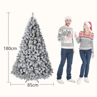Kunstkerstboom PVC Dennenboom 180 cm Besneeuwd