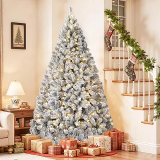 Kunstkerstboom PVC Dennenboom 180 cm Besneeuwd