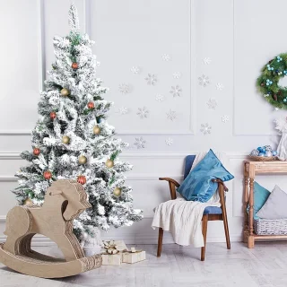 Kunstkerstboom PVC met sneeuweffect 120-180 cm